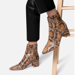 Dolce Vita Leather Bel Booties Snakeskin Print NWOT